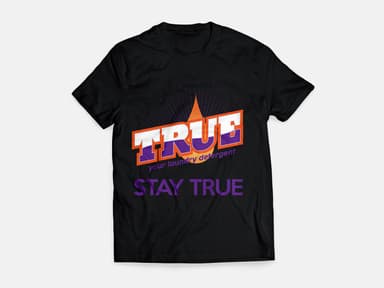 Black with Purple True T-Shirt (Free Shipping) • Please choose your size from S to 3XL