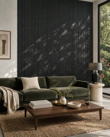 Luxury Charcoal Black Oak Acoustic Slat Wood Wall Panels | Original Slatpanel®