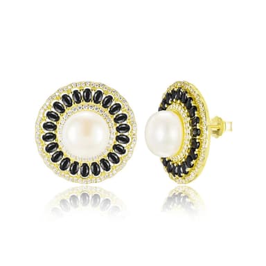 Colored Pearl Stud Earrings