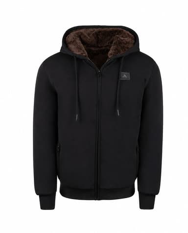T.O. Collection Kid's Fully Lined Black Fur Hoodie - Brown