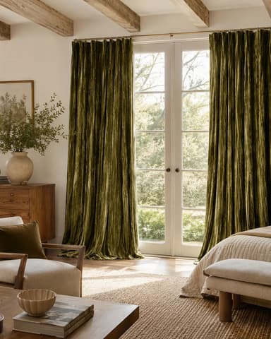Ripple Velvet Custom Curtain