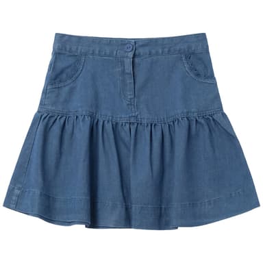 Denim Lace Trim Skirt