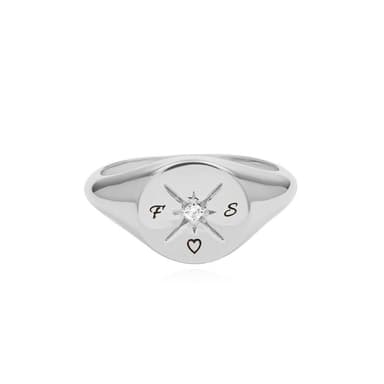 Kate Compass Ring with Cubic Zirconia in Sterling Silver
