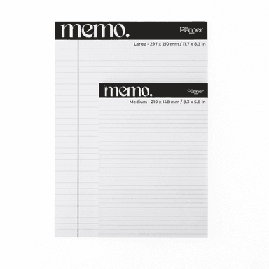 Memo Notepad Bundle | Large (A4) & Medium (A5) Notepads | 100 gsm