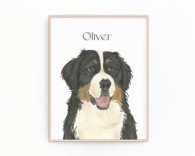 Personalized Bernese Mountain Dog Fine Art Prints