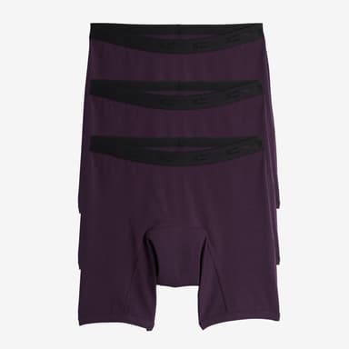 First Line Period 9" Boxer Briefs 3-Pack - Plum
