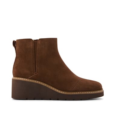 Womens Mina Wedge Boot Water Repellent Hot Cocoa Suede