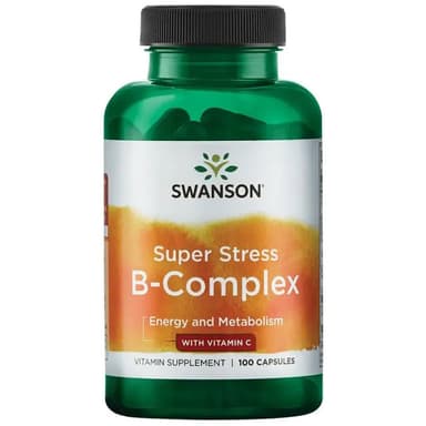 Super Stress B-Komplex med Vitamin C, 100 Kapslar Swanson