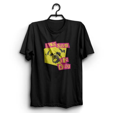 Dog Save The King – Short-sleeve recycled organic cotton adult t-shirt