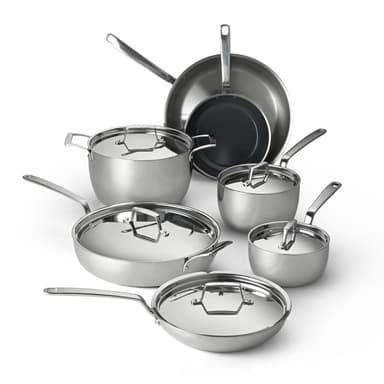 12 Piece Tri-Ply Clad Stainless Steel Cookware Set