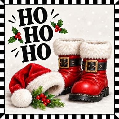 Ho Ho Ho Santa Boots Christmas Metal Sign TTE-787