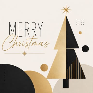 Modern Merry Christmas Black & Gold Metal Sign TTE-786