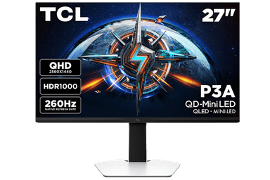 TCL 27" P3A Series QD-Mini LED QHD 260Hz HDR Gaming Monitor – 27P3A