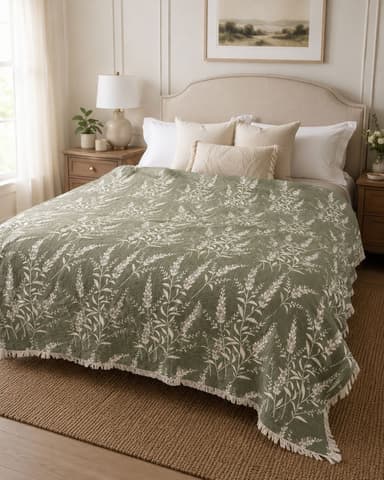 7-Layer Cotton Muslin Quilted Blanket - Lavender Field