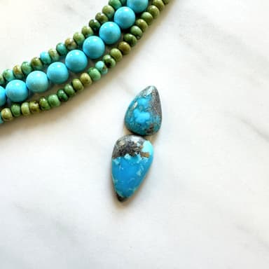 Small Sky Blue Teardrop Ithaca Peak Turquoise, Set of 2