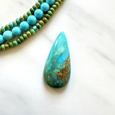 Large Sky Blue Teardrop Royston Turquoise
