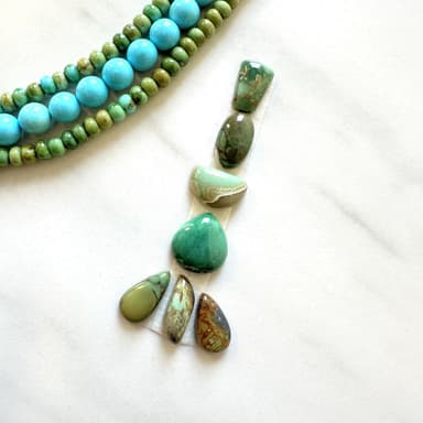 Small Mixed Mixed Crescent Lake Variscite, Set of 7