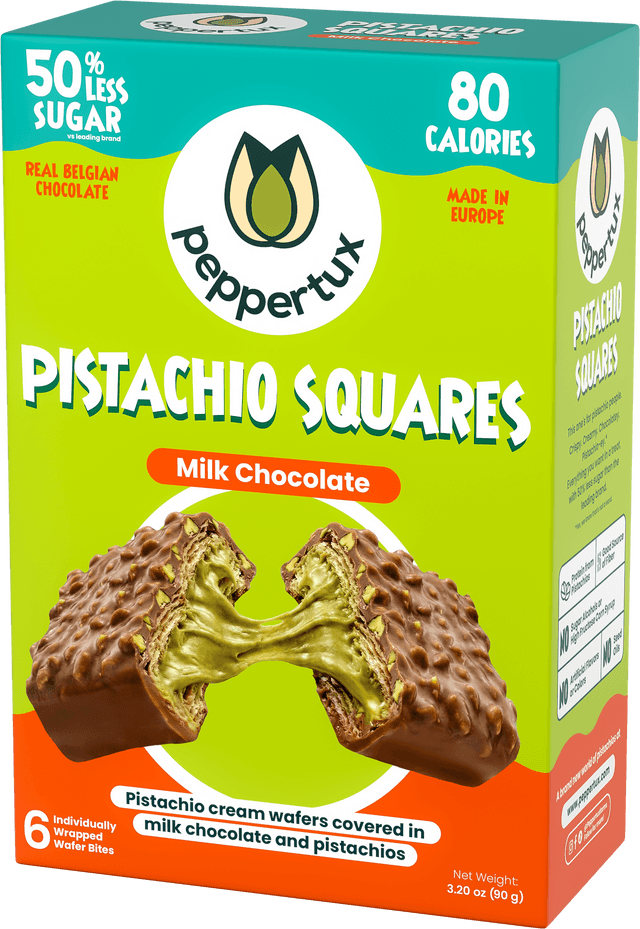 Pistachio Squares - Dreamy Pistachio Cream Wafer Covered in Milk Chocolate