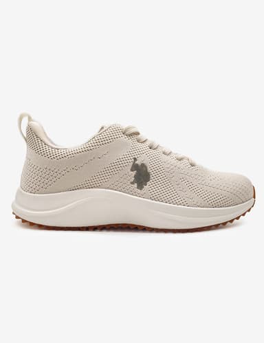 WOMENS U.S. POLO ASSN. BONE WHITE KNIT SNEAKER