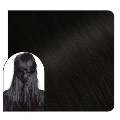 [US Only][50% Off] Flat Track Weft Hair Extensions Real Virgin Hair  Off Black #1B