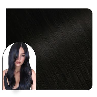 [US Only][50% Off] Hand Tied Weft Extensions Human Hair Off Black #1B