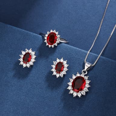 Necklace Set Ring Earrings And Pendant For Women