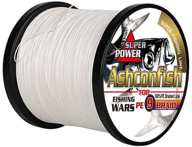 Ashconfish 9 Strands Braided Fishing Line 15-310 lb., 100-500 Meters/109-547 Yards, White