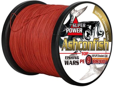 Ashconfish 9 Strands Braided Fishing Line 15-310 lb., 100-500 Meters/109-547 Yards, Red