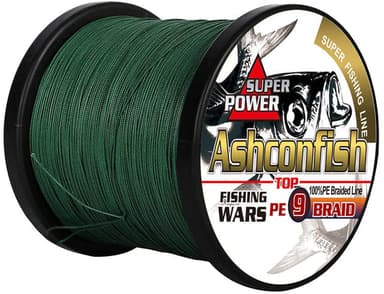 Ashconfish 9 Strands Braided Fishing Line 15-310 lb., 100-500 Meters/109-547 Yards, Moss Green