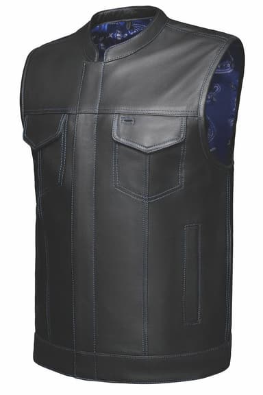 Kickstart - Men's Club Style Leather Motorcycle Vest