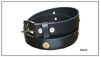 Rugged Shotgun Shell Concho Black Leather Belt