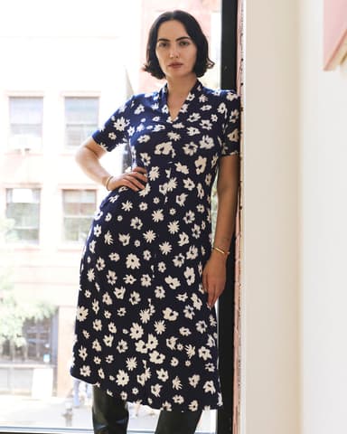 Zadie Liquid Jersey Gathered Dress - Mystic Blossom