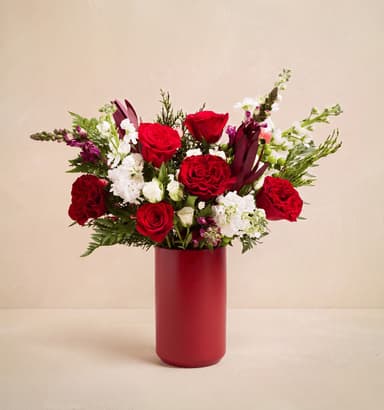 The Caroler with Red Kendall Vase