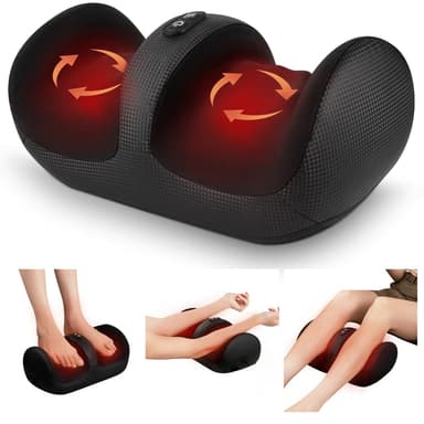 Nekteck Foot Massager with Heat & Foot Roller, Shiatsu Calf Leg Massager for Circulation and Neuropathy Pain Relief for Feet Care Home Office Gadgets Relaxing M