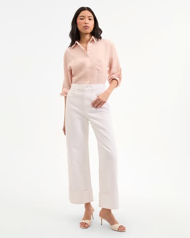 Taylor Cuffed Cropped Wide-Leg Jean