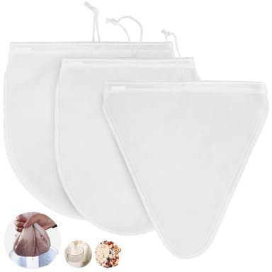 WD&CD Sacchetto filtro per latte di mandorle,[3 Pezzi] Sacchetto filtrante per Latte vegetale,Sacchetto a Maglie fine per filtrare Latte di soia, mandorle, nocc