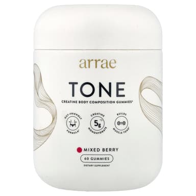 Arrae, Tone, Creatine Body Composition Gummies, Mixed Berry, 60 Gummies