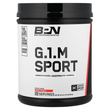 BPN, G.1.M Sport, Carbohydrate + Electrolyte Formula, Fruit Punch, 1 lb 6 oz (623 g)