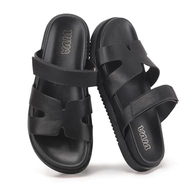 Women's Chunky Flat Sandals with Adjustable Strap