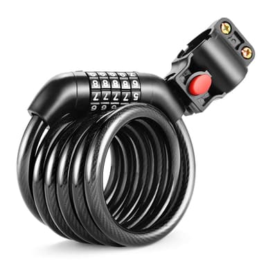 VIVI Bike Lock 150cm Combination Cable Lock