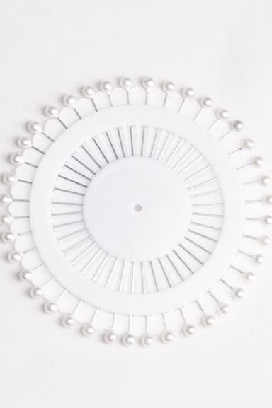 STRAIGHT HIJAB PINS - WHITE (ENTIRE WHEEL)