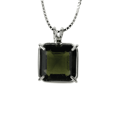 Moldavite Earth Heart Chain Pendant (VERY RARE)