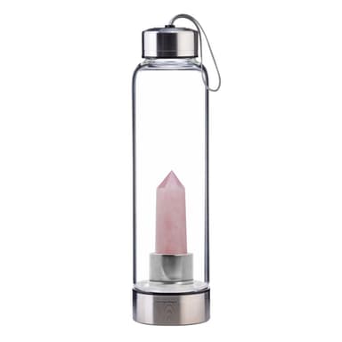 Rose Quartz Crystal Point Water Bottle