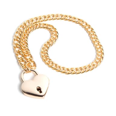 Heart Padlock Chain BDSM Day Collar Necklace