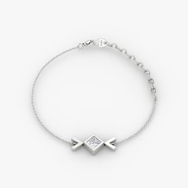 Arrow Bracelet in 14k White Gold | 1/4 carat Princess Cut VRAI Created Diamond
