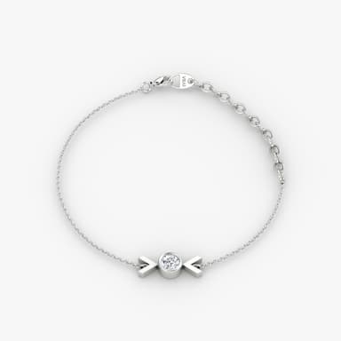 Arrow Bracelet in 14k White Gold | 1/10 carat Round Brilliant Cut VRAI Created Diamond