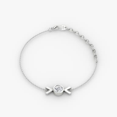 Arrow Bracelet in 14k White Gold | 1/4 carat Round Brilliant Cut VRAI Created Diamond