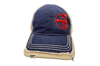 Distressed Blue/Tan Hat