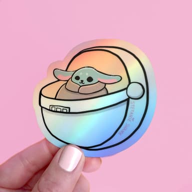 Pre Order • Baby Yodog Holographic Sticker