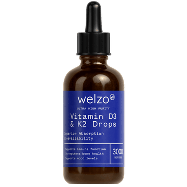 Welzo Ultra Purity Kids Vitamin D3 + K2 MK-7 Liquid Drops